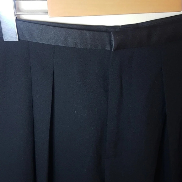 Tom Ford wool/silk crepe dbl pleated  satin trim ladies tuxedo formal pants - Picture 8 of 15